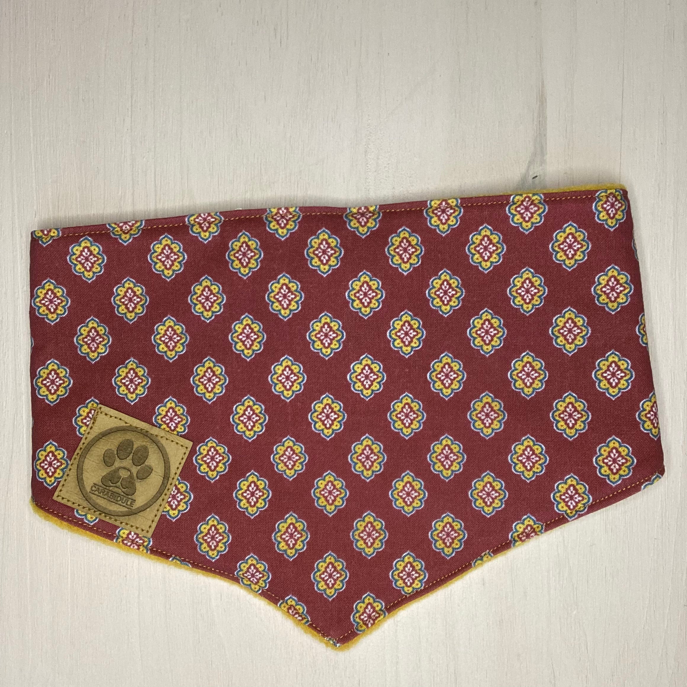 carabidule-les-l-gers-cravate-bandana-chien-brique-moutarde image 1