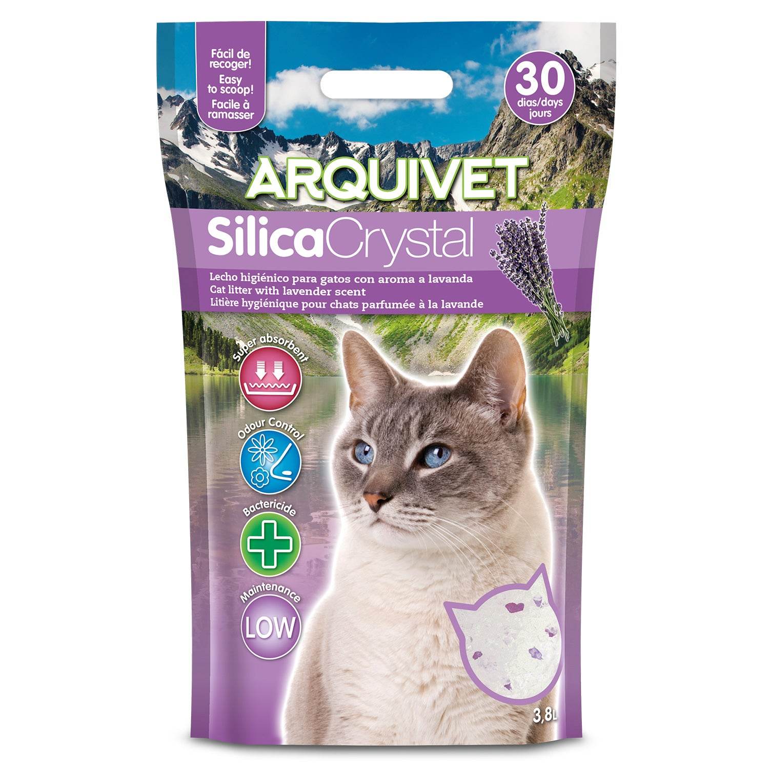 arquivet-cat-litter-liti-re-silice-parfum-e-3-8-l-lavande image 1