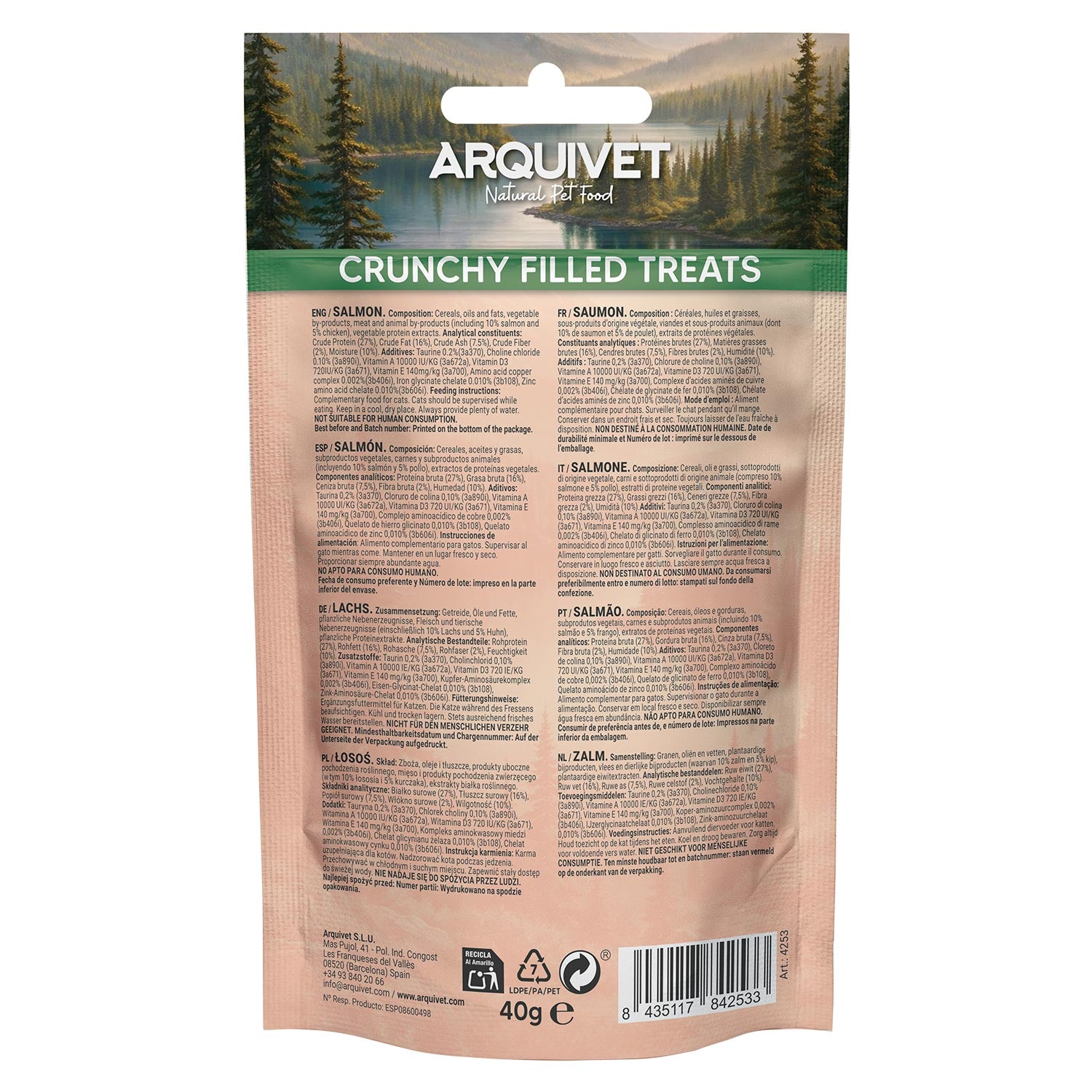 arquivet-crunchy-friandise-chat-saumon-fourr-40g-taurine image 3