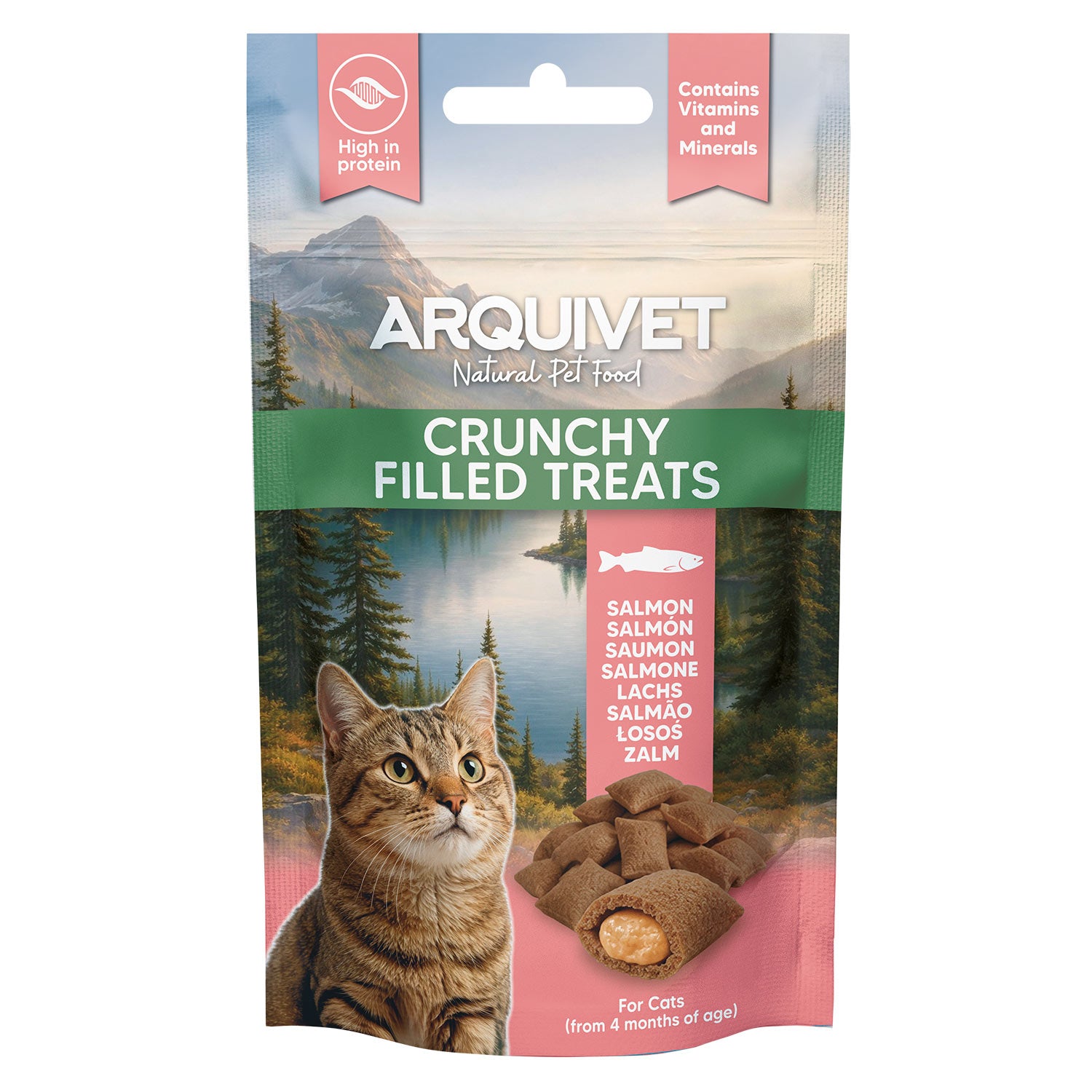arquivet-crunchy-friandise-chat-saumon-fourr-40g-taurine image 1
