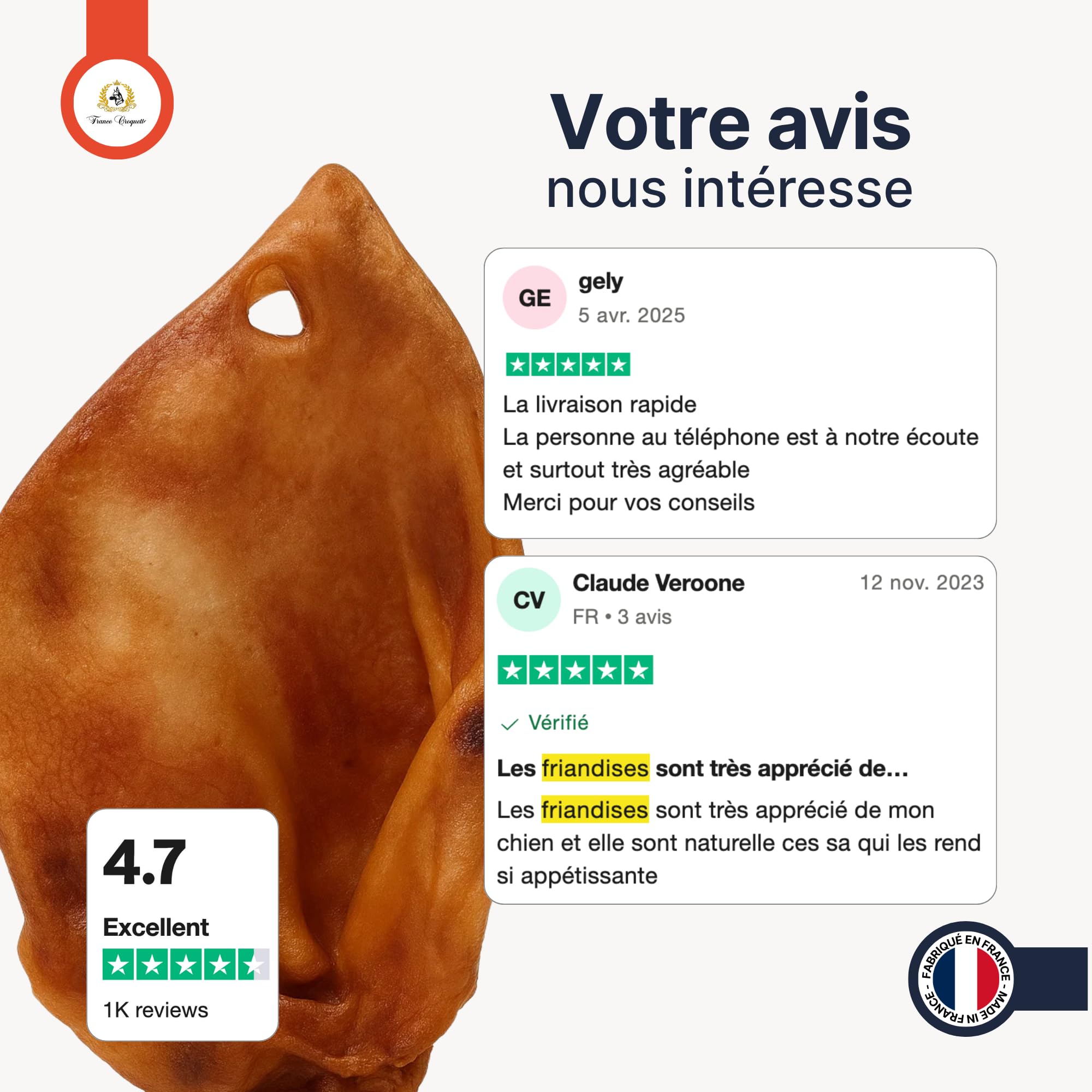 france-croquettes-friandises-oreille-porc-xxl-chien-500g image 4