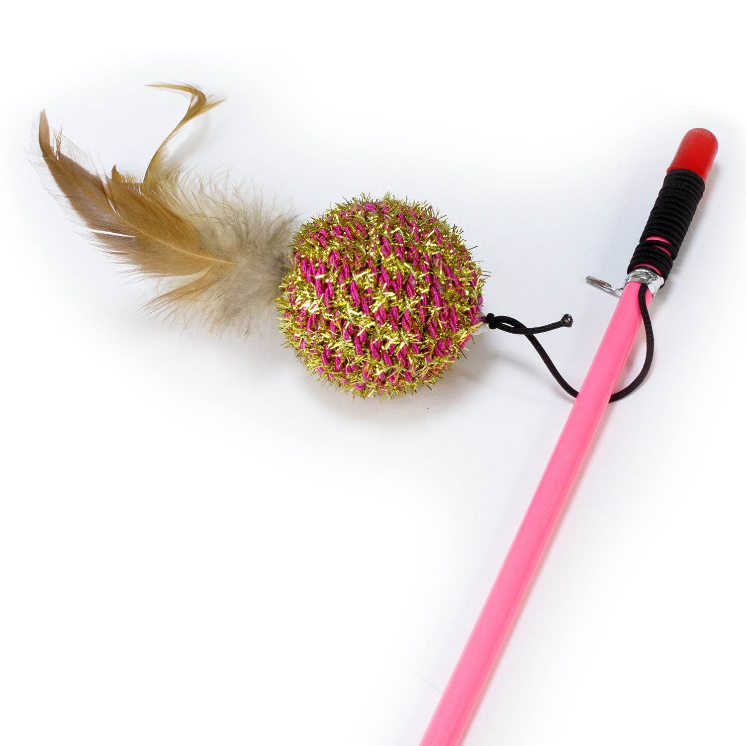 arquivet-canne-p-che-chat-boule-plumes-47-cm-rose image 2