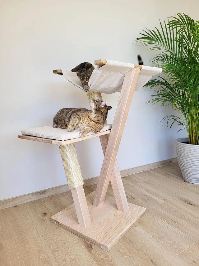 chat-perch-arbre-chat-en-bois-ib-ris-hamac-105-cm image 1
