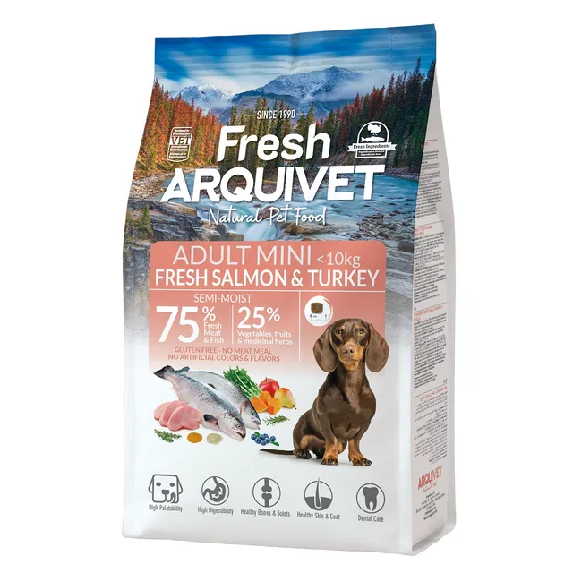arquivet-fresh-croquette-chien-mini-saumon-dinde-1kg-sans-gluten image 1