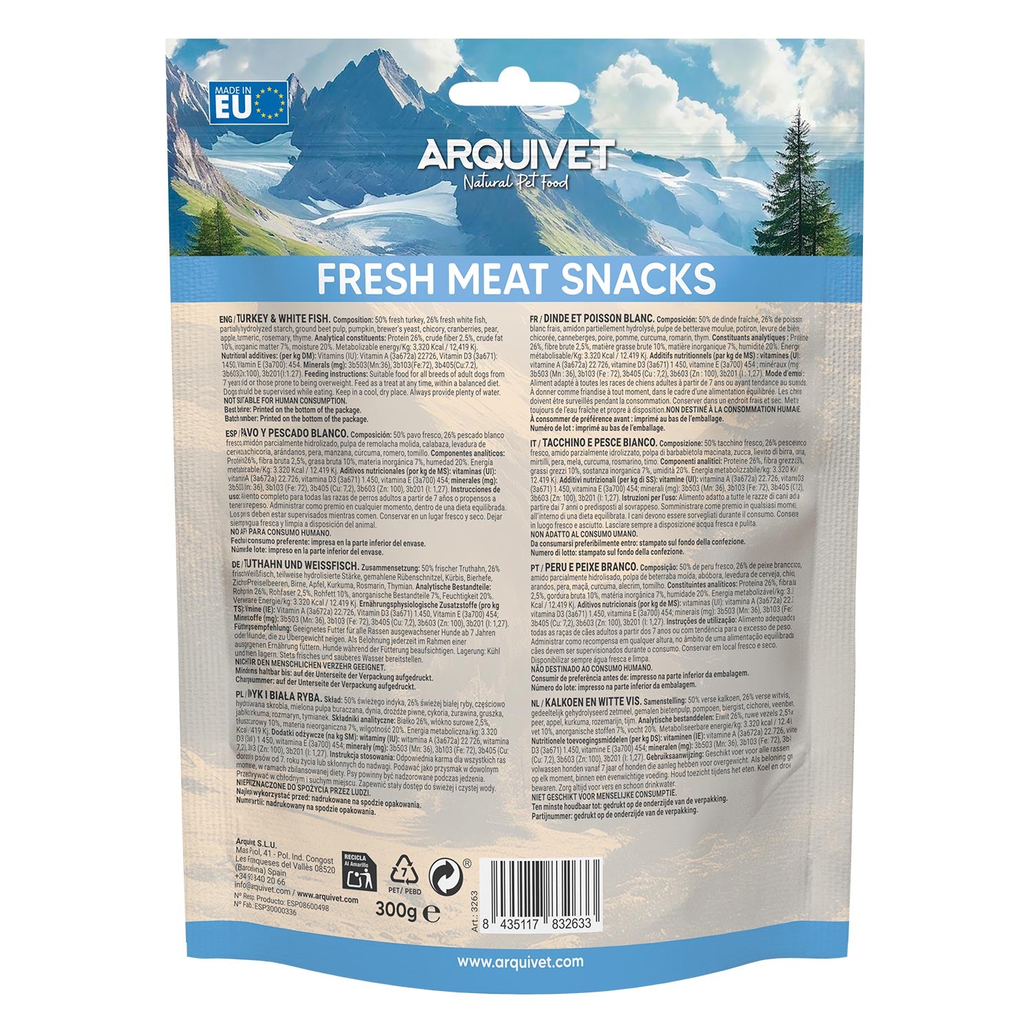 arquivet-senior-light-dinde-poisson-friandise-chien-300-g image 4
