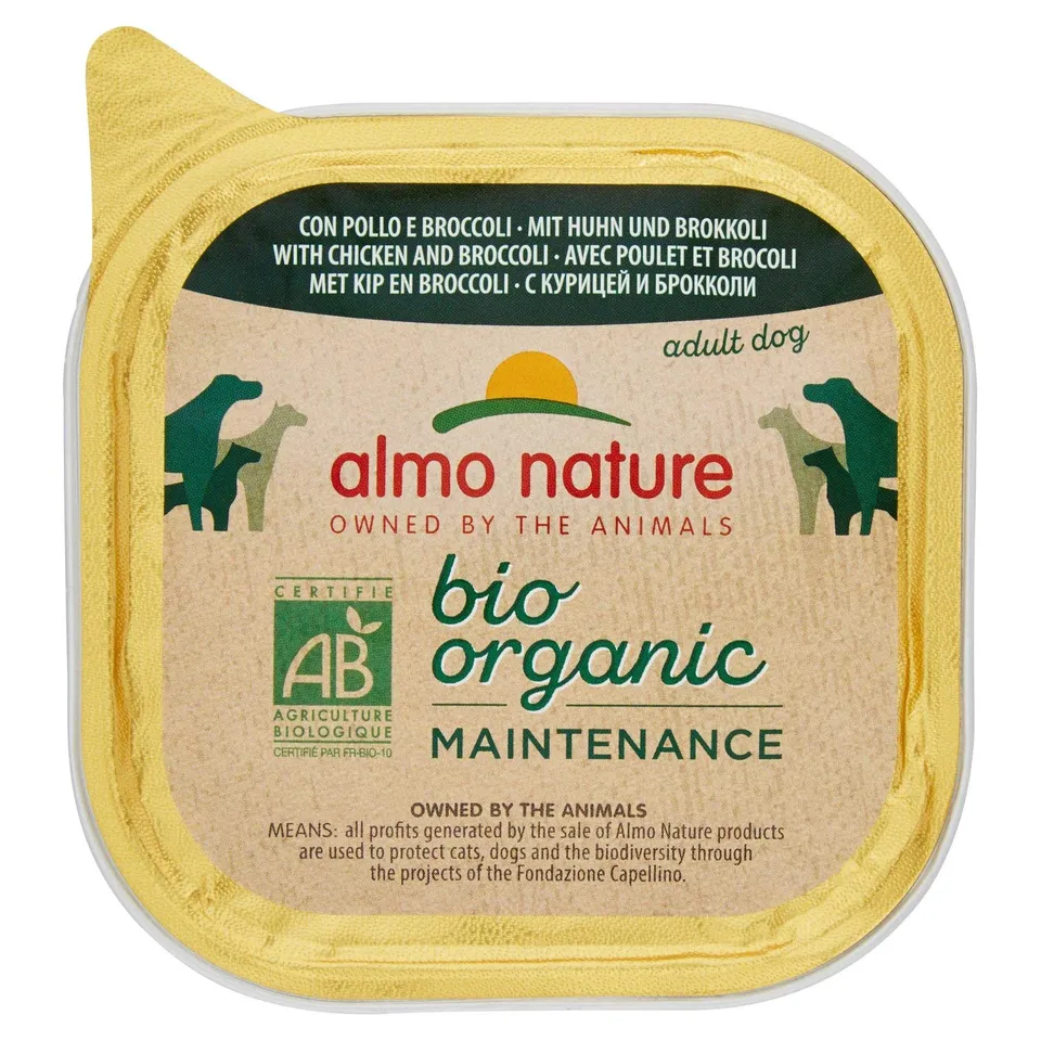 almo-nature-bio-organic-p-t-chien-poulet-brocoli-9x300g-bio image 1