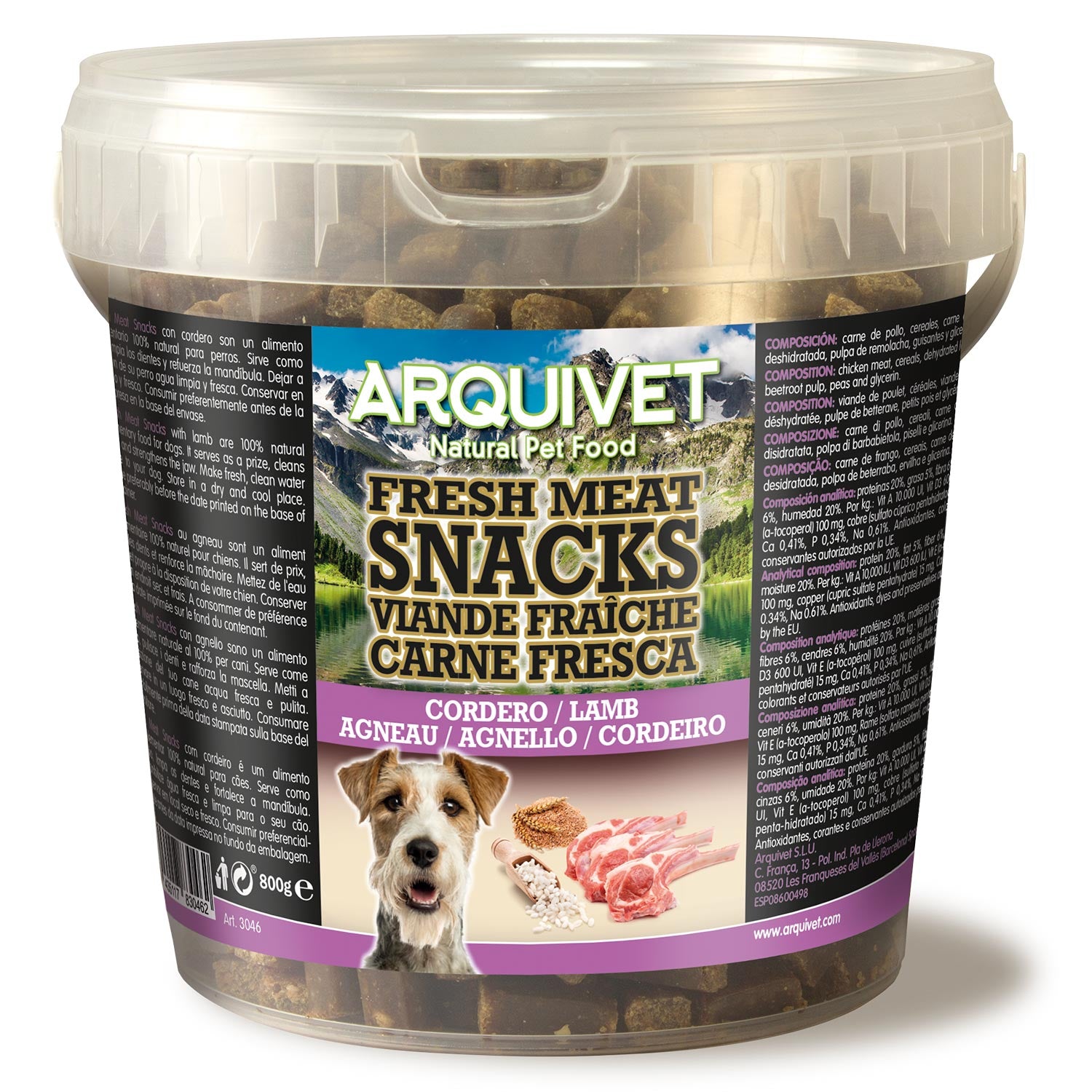 arquivet-friandise-chien-agneau-semi-humide-pot-800g image 1