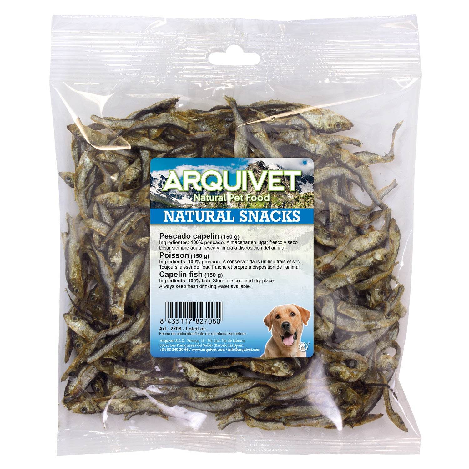 arquivet-dog-snacks-capelan-friandise-chien-150-g-poisson-s-ch image 1