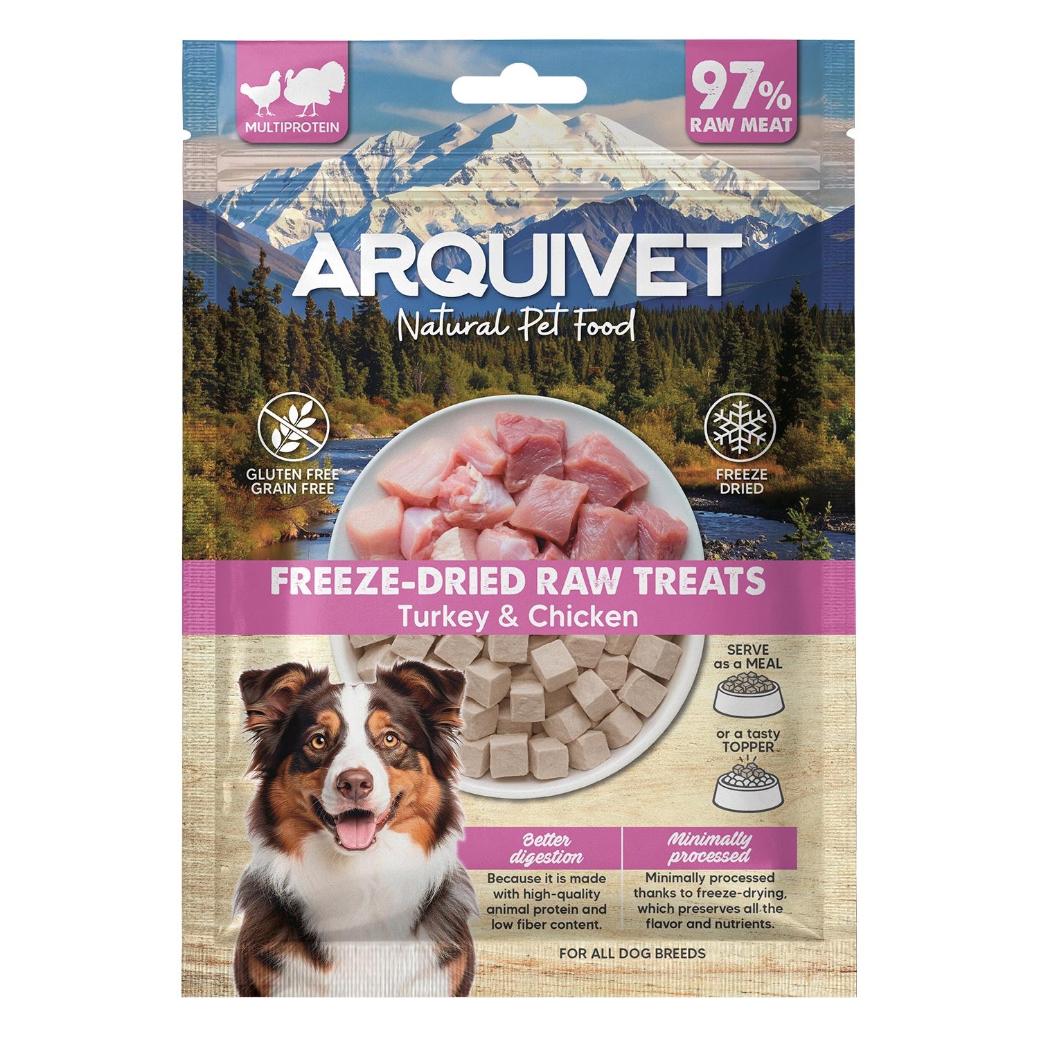 arquivet-dinde-poulet-friandise-lyophilis-e-chien-50-g image 1