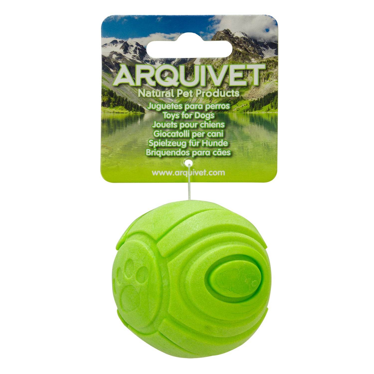 arquivet-balle-dentaire-verte-jouet-chien-6-cm-empreintes image 2