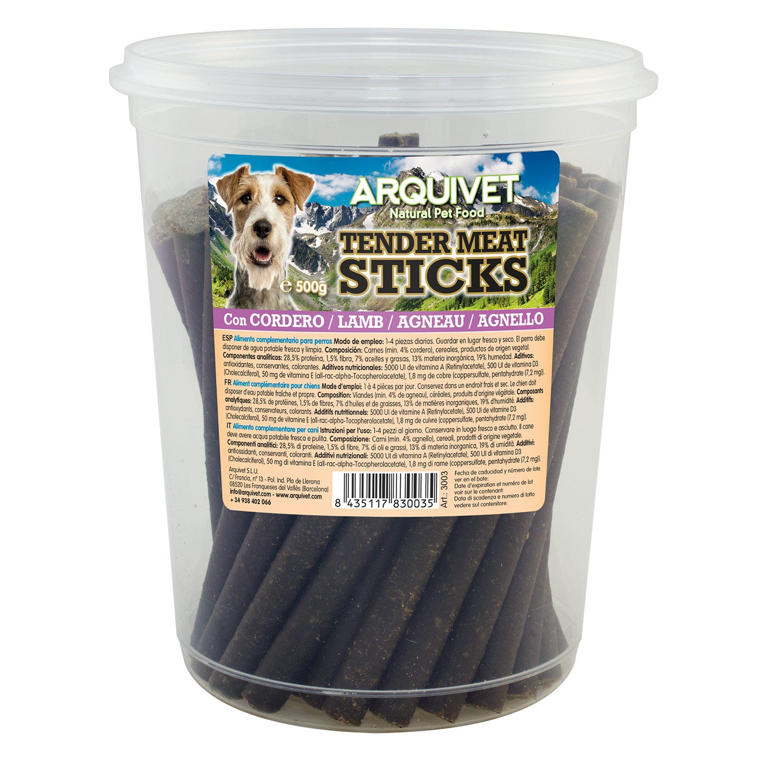 arquivet-lamb-sticks-agneau-friandise-chien-500-gr image 1