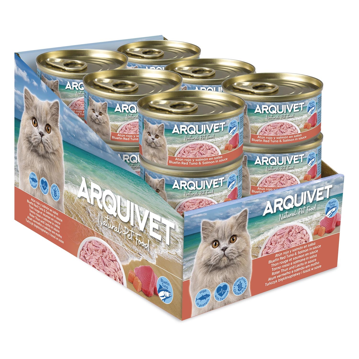 arquivet-thon-saumon-sauce-mini-filets-nourriture-chat-80-gr image 2