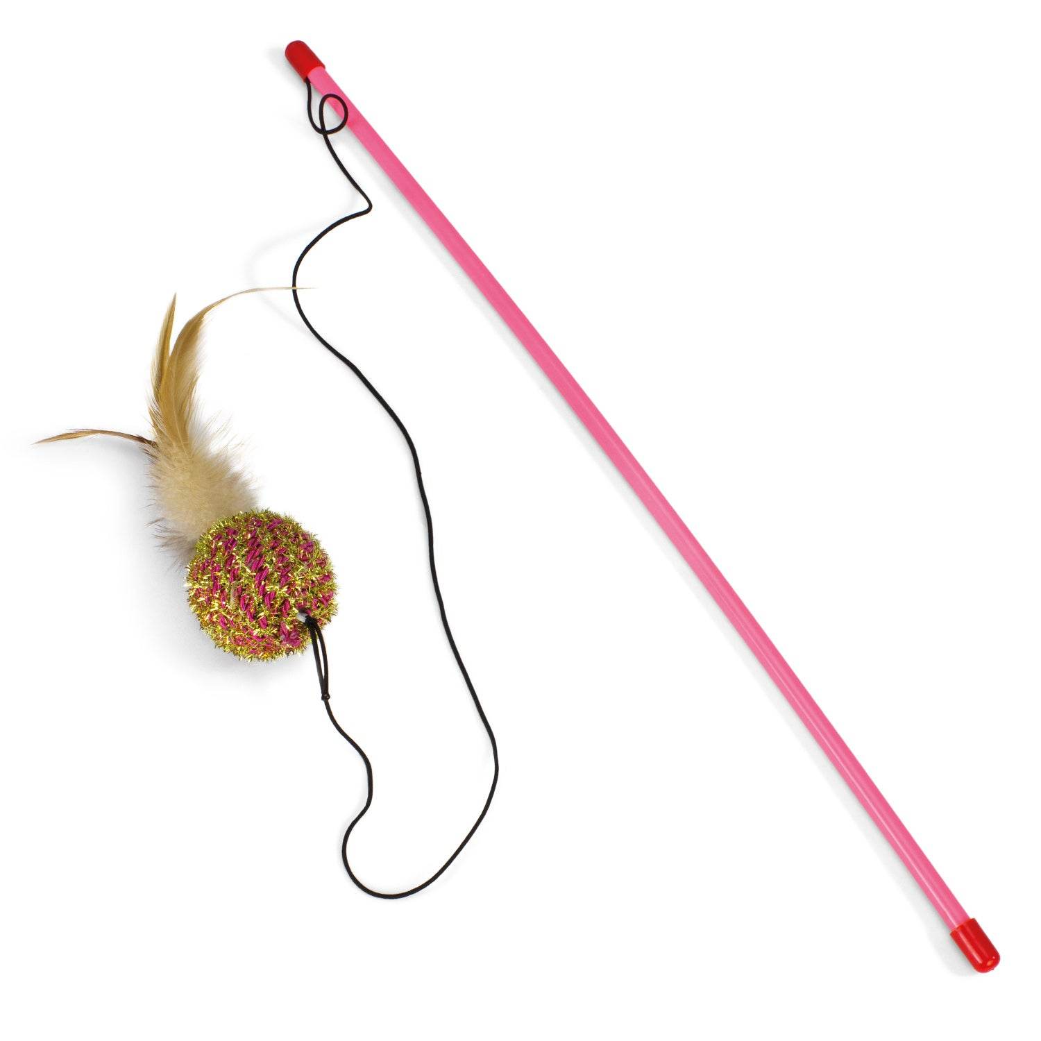 arquivet-canne-p-che-chat-boule-plumes-47-cm-rose image 1