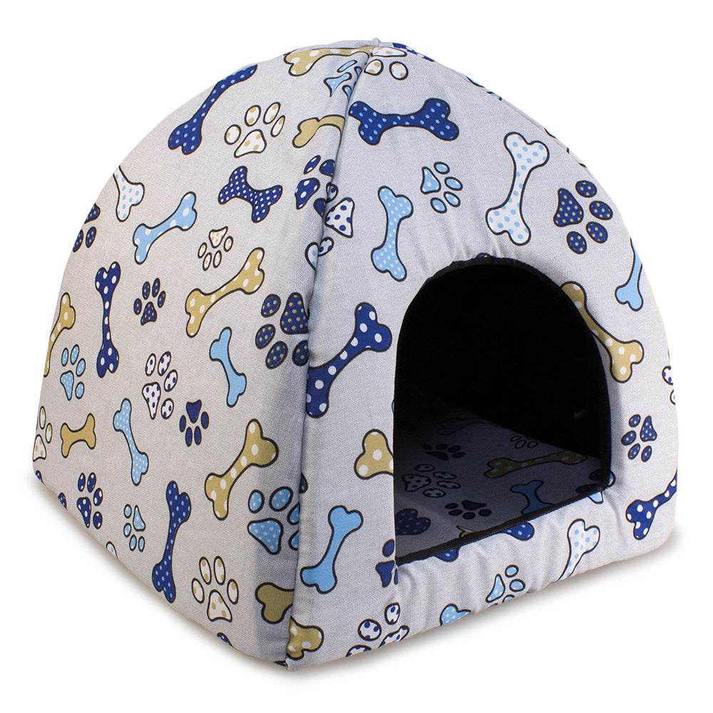 arquivet-igloo-imprim-panier-chien-40x40x45-cm-toiles-noires image 2