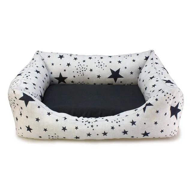 arquivet-black-stars-panier-chien-noir-toiles-50x45x17-cm image 1