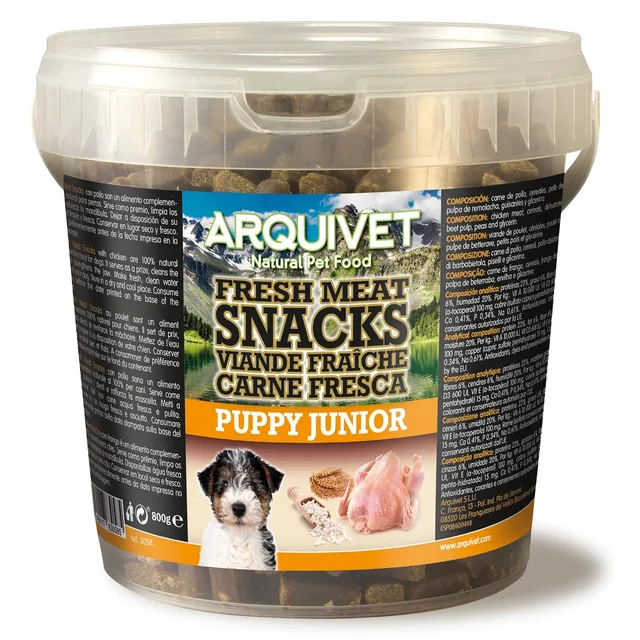 arquivet-friandise-chiot-poulet-semi-humide-800-g image 1