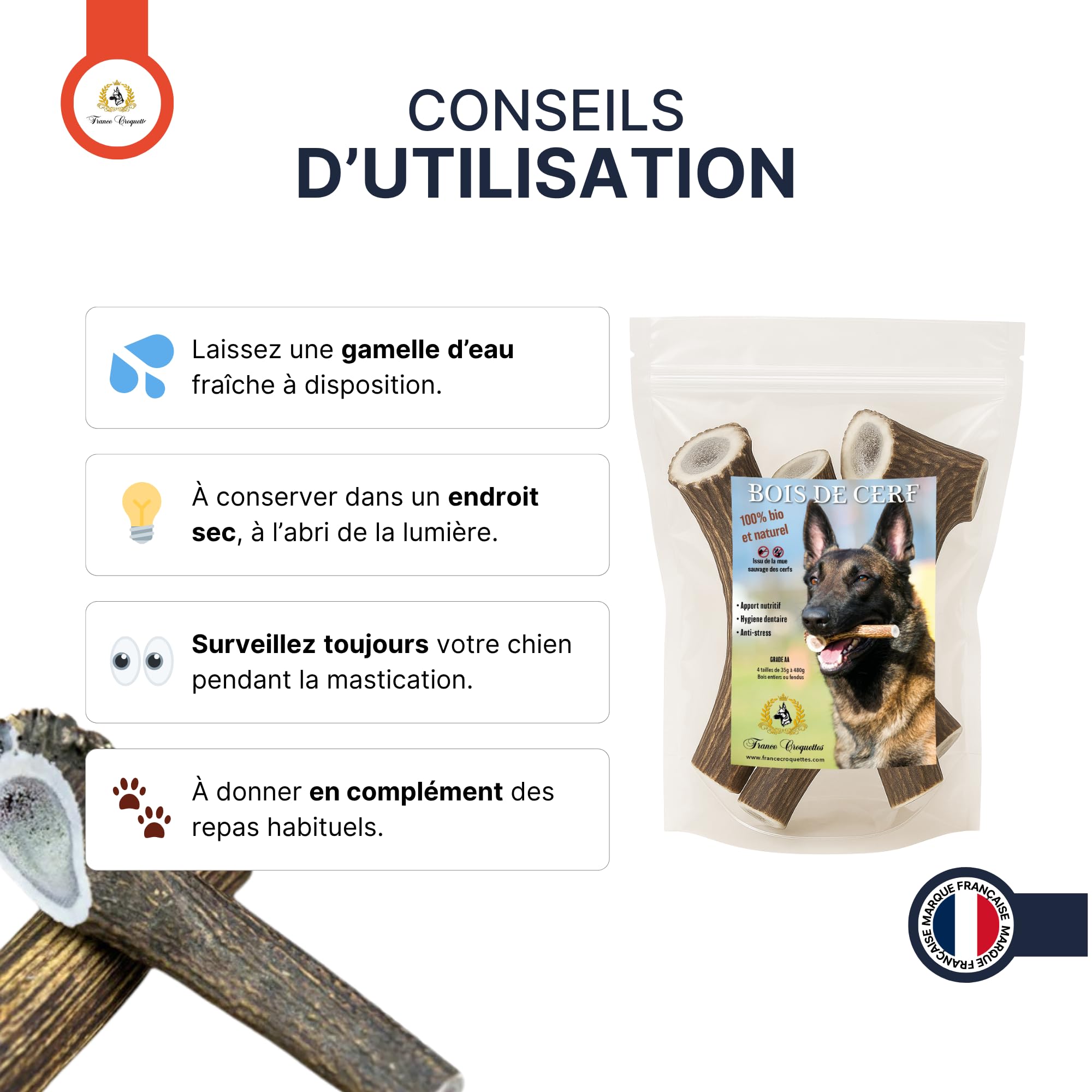 france-croquettes-bois-de-cerf-s-50-g-friandise-chien image 5