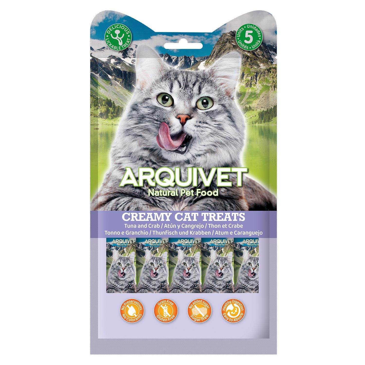 arquivet-creamy-thon-et-crabe-friandise-chat-5x14g-sans-c-r-ales image 1