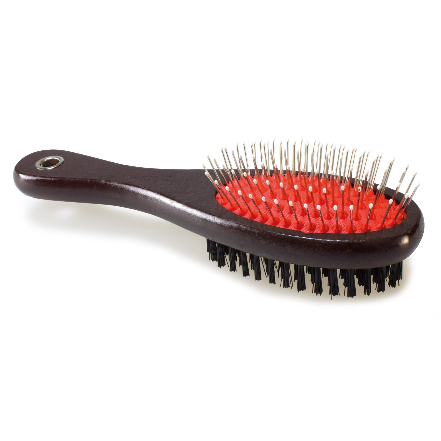 arquivet-brosse-double-bois-chien-22-cm-poils-morts-puces image 1