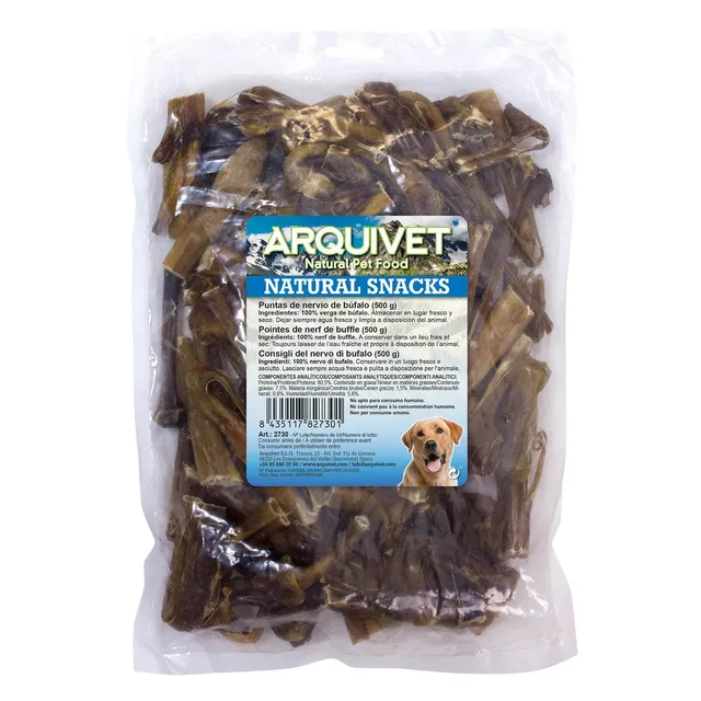 arquivet-dog-snacks-friandise-chien-tendons-de-buffle-500g image 1