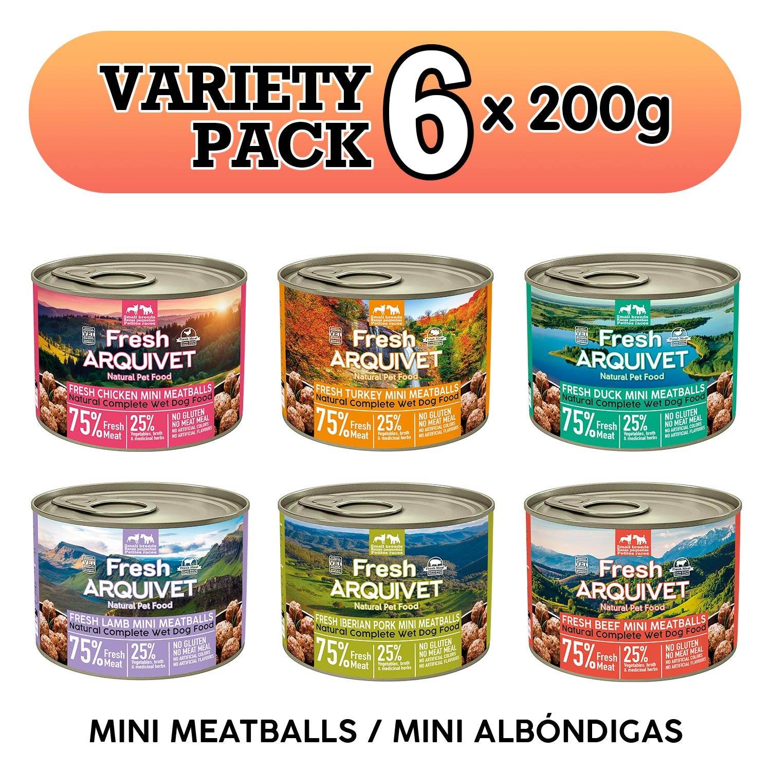 arquivet-mini-meatballs-variety-pack-boulettes-chien-6x200-g image 2