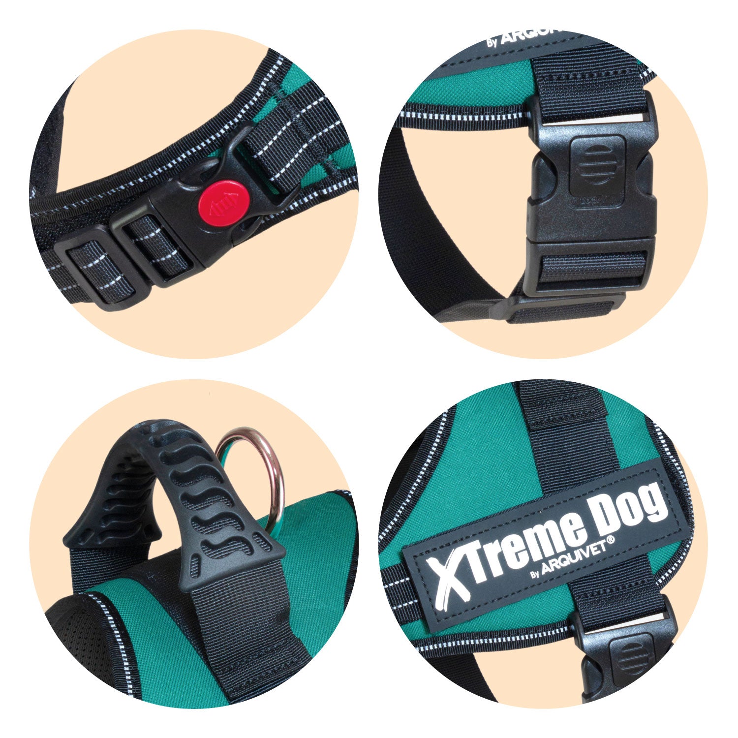 arquivet-xtreme-harnais-chien-vert-meraude-m-61-81-cm image 2