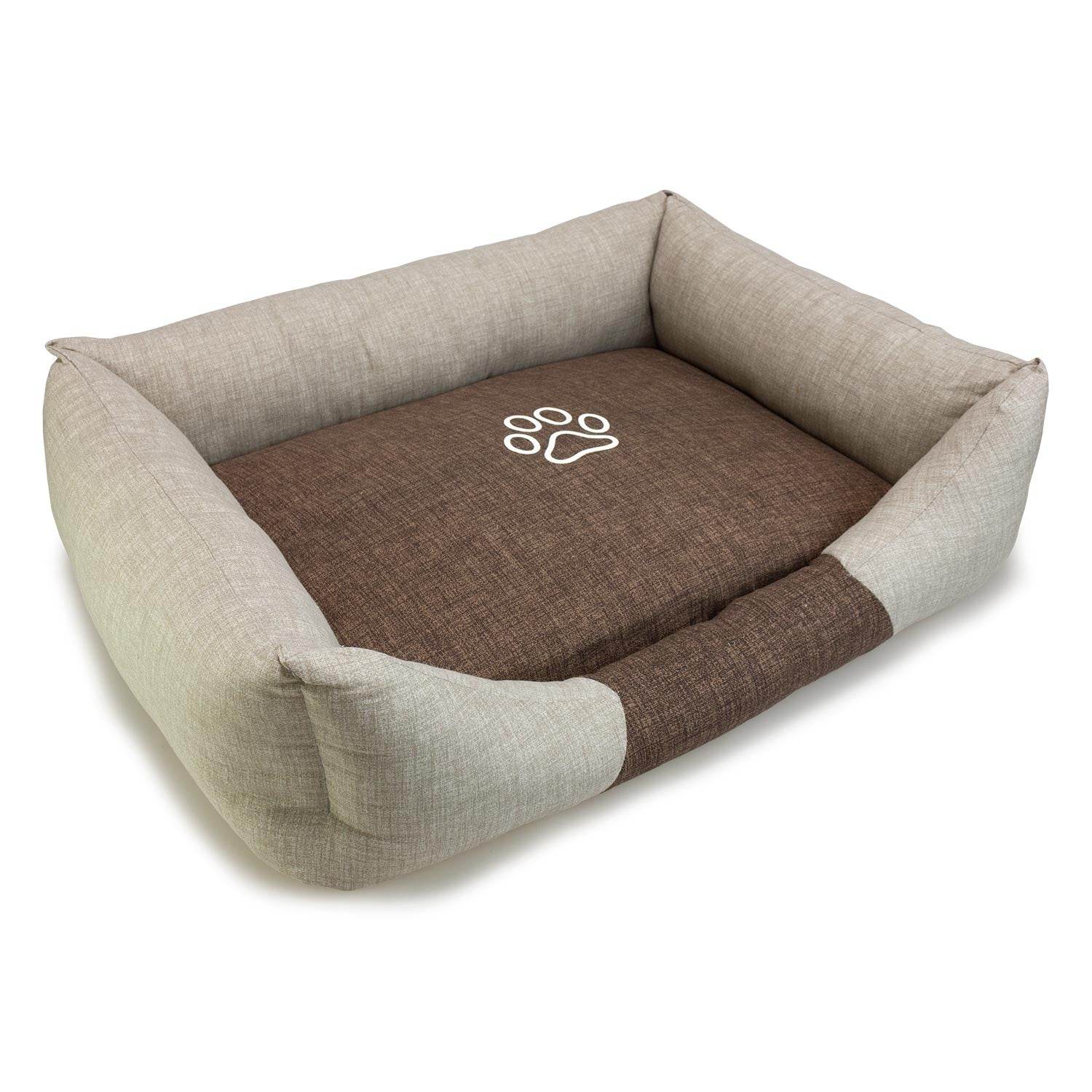 arquivet-panier-chien-carr-marron-beige-patte-70x55-cm image 2