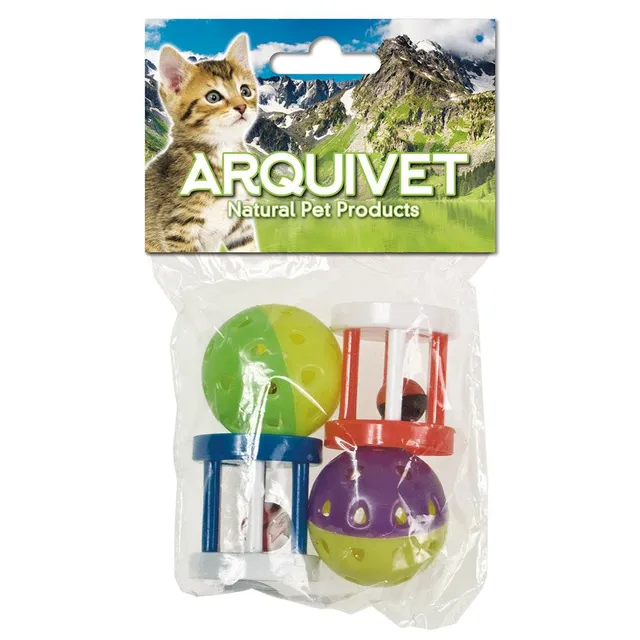 arquivet-balle-chat-grelot-4-5-cm-lot-de-4 image 1