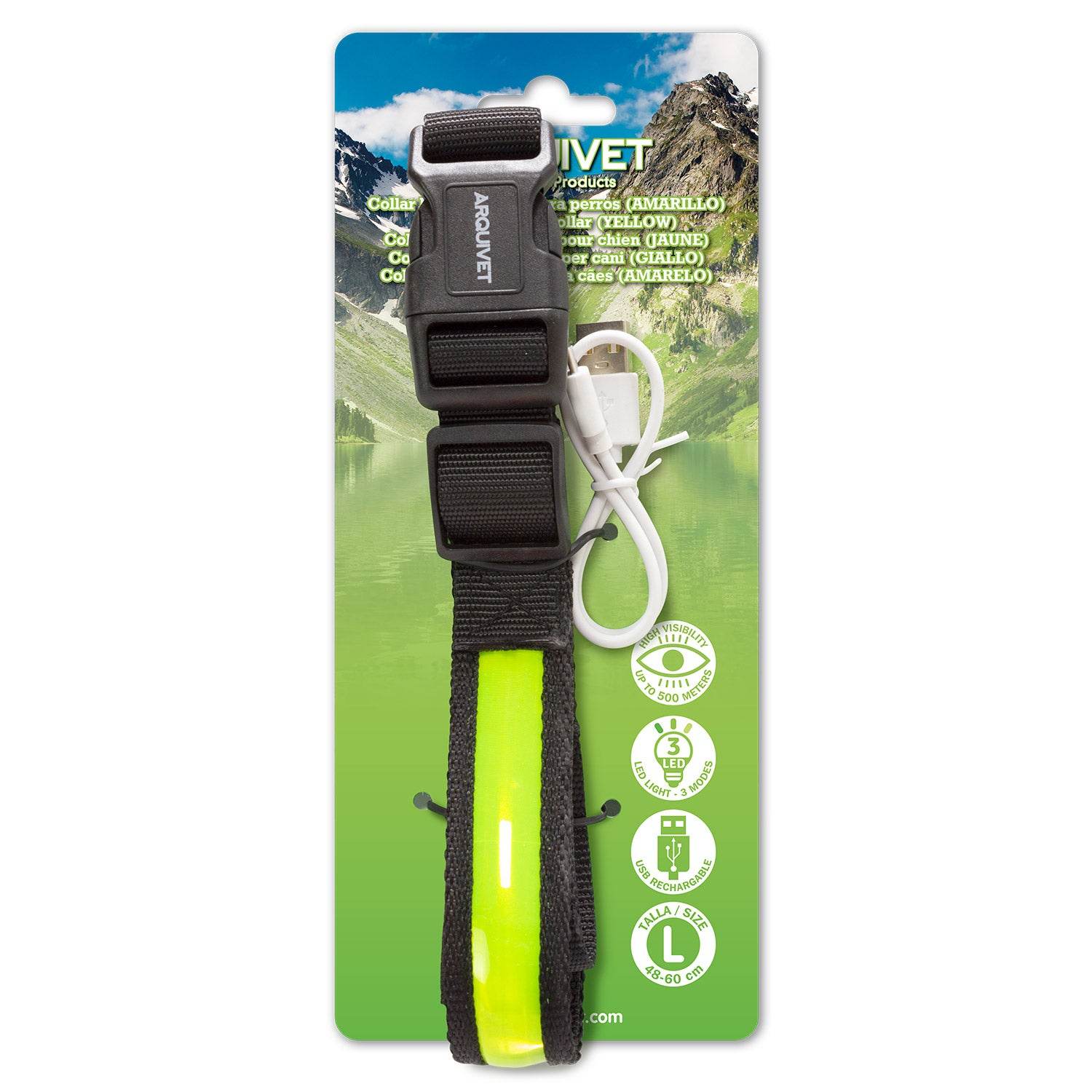 arquivet-collier-led-lumineux-jaune-chien-s-28-40-cm image 4