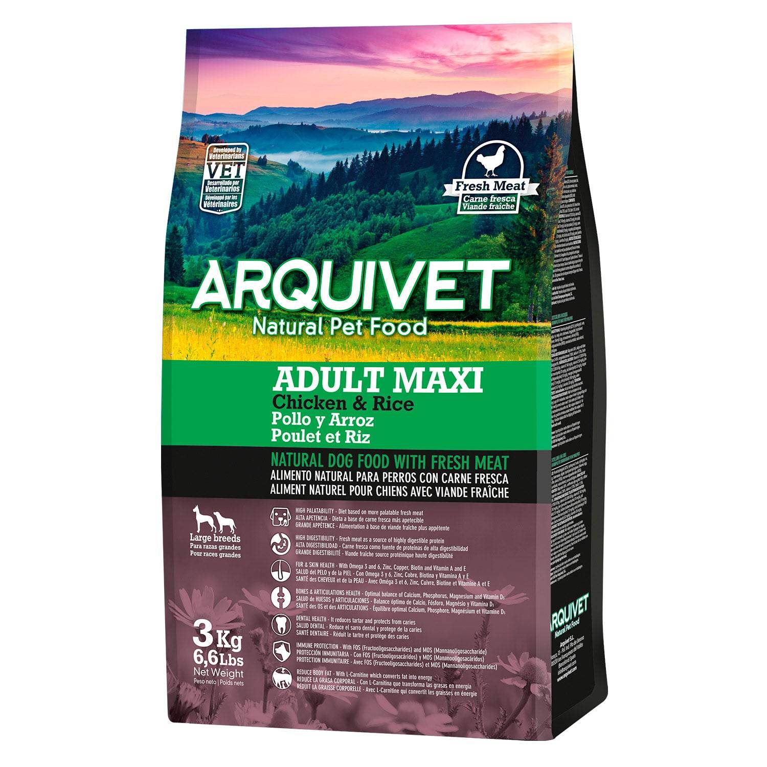 arquivet-super-premium-poulet-riz-croquettes-3-kg-grand-chien image 1