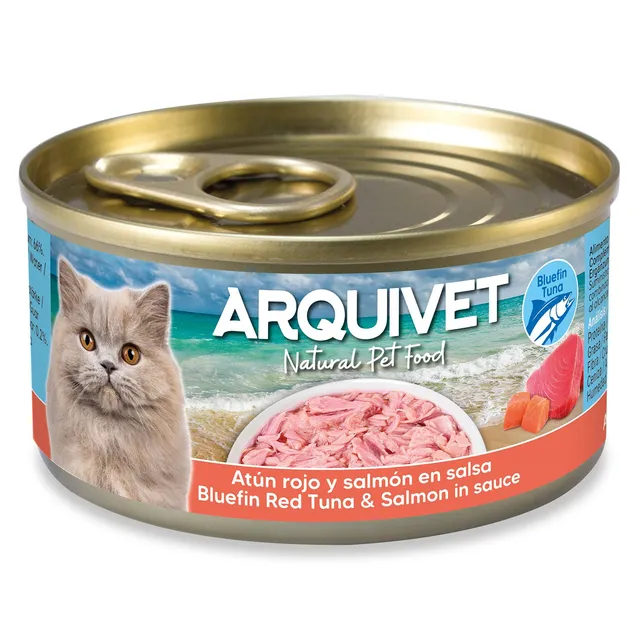 arquivet-thon-saumon-sauce-mini-filets-nourriture-chat-80-gr image 1