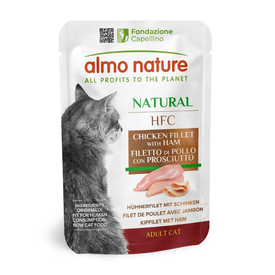 almo-nature-hfc-natural-filet-poulet-jambon-chat-24x55g image 1