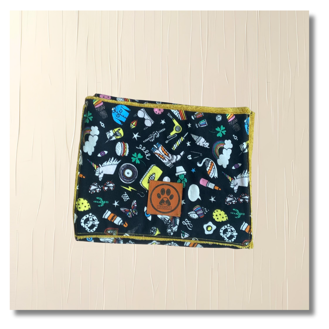 carabidule-serviette-essuie-pattes-chien-girly-jaune-bambou image 1