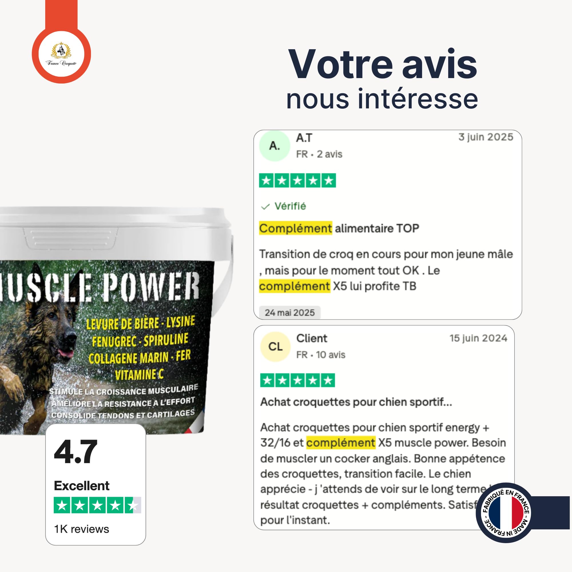 france-croquettes-x5-muscle-power-poudre-chien-500g-muscles image 6