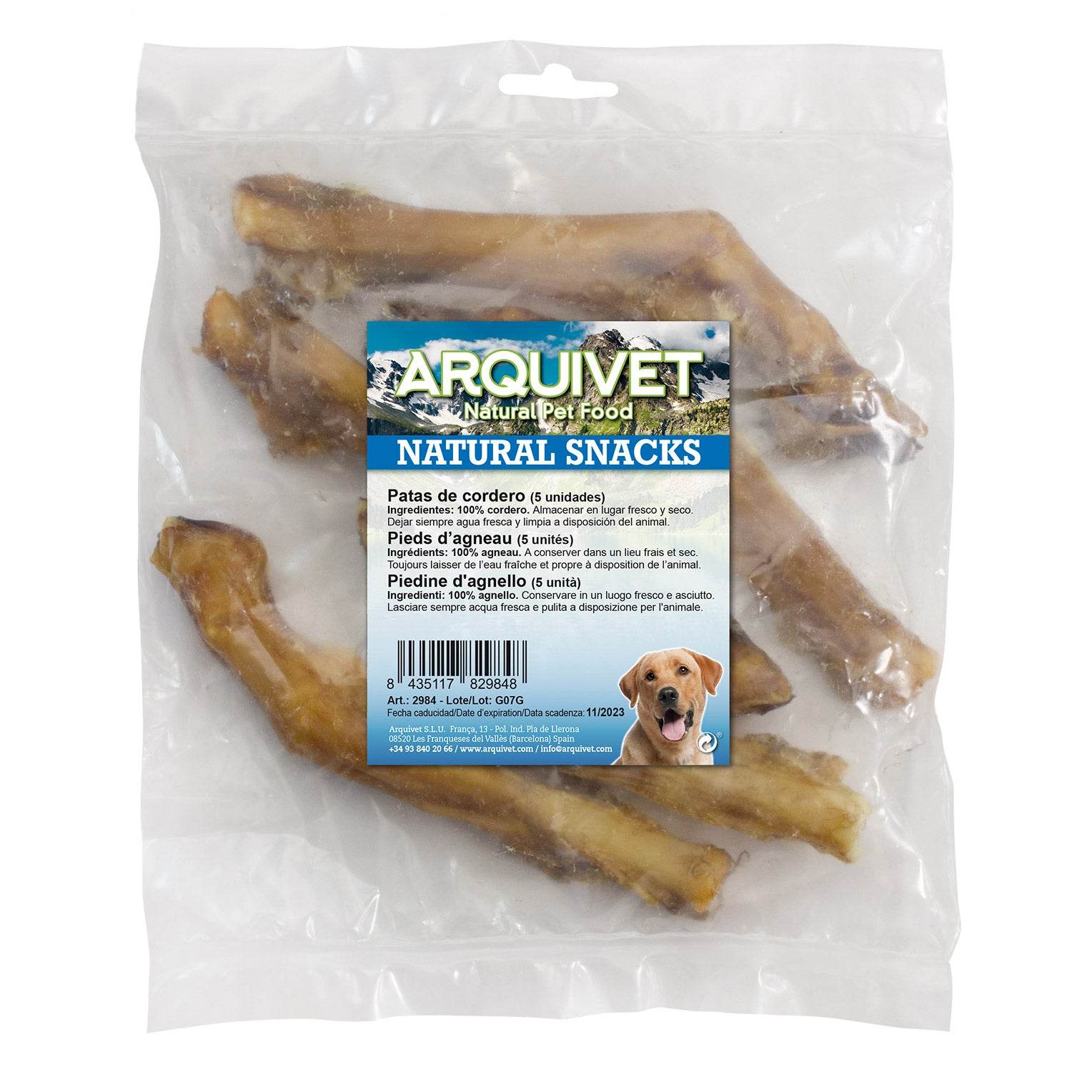arquivet-dog-snacks-pattes-agneau-friandise-chien-5-pi-ces image 2