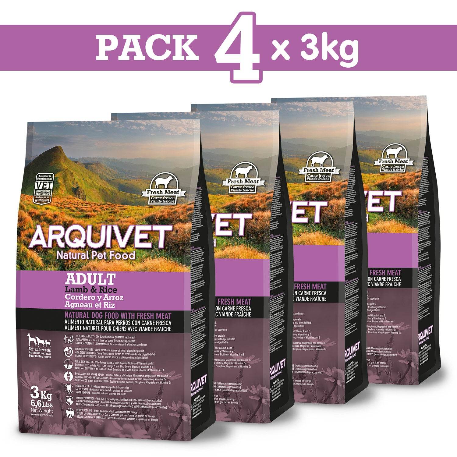 arquivet-super-premium-agneau-riz-croquettes-chien-3-kg image 3