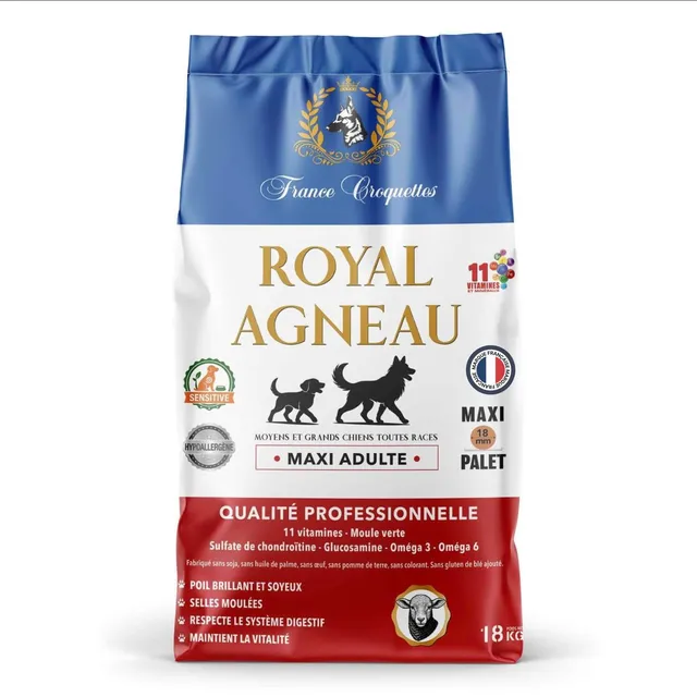 france-croquettes-royal-agneau-croquettes-agneau-18-kg-sans-bl image 1