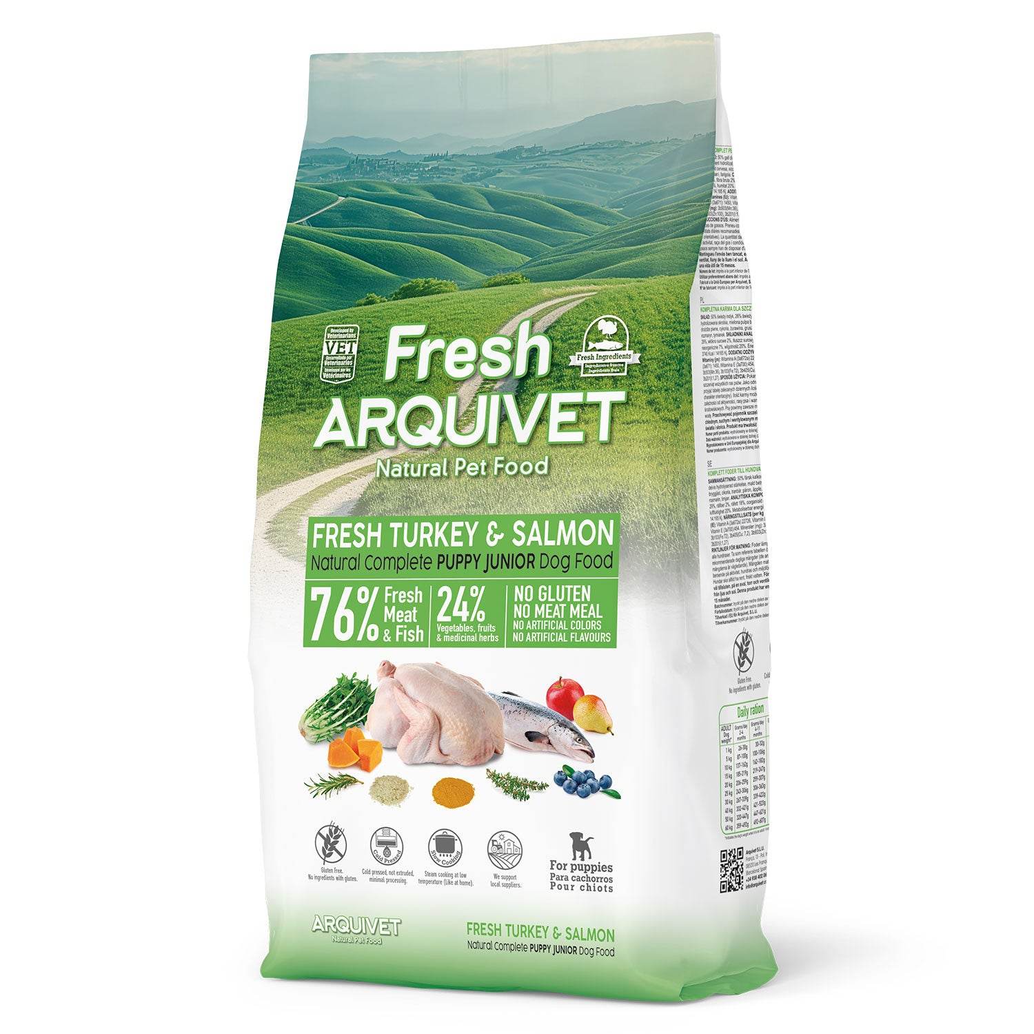 arquivet-fresh-chiot-dinde-saumon-croquettes-semi-humides-2-5-kg image 2