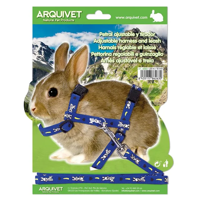 arquivet-harnais-lapin-imprim-avec-laisse-120-cm-10-mm image 1