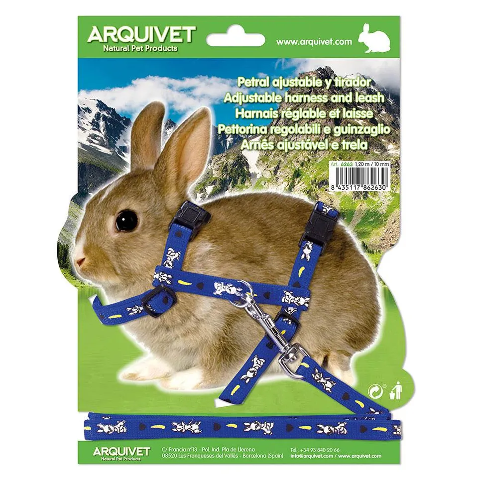 arquivet-harnais-lapin-imprim-avec-laisse-120-cm-10-mm image 1