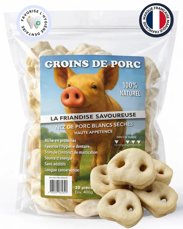 france-croquettes-friandise-chien-nez-porc-x20-mastication-longue image 1