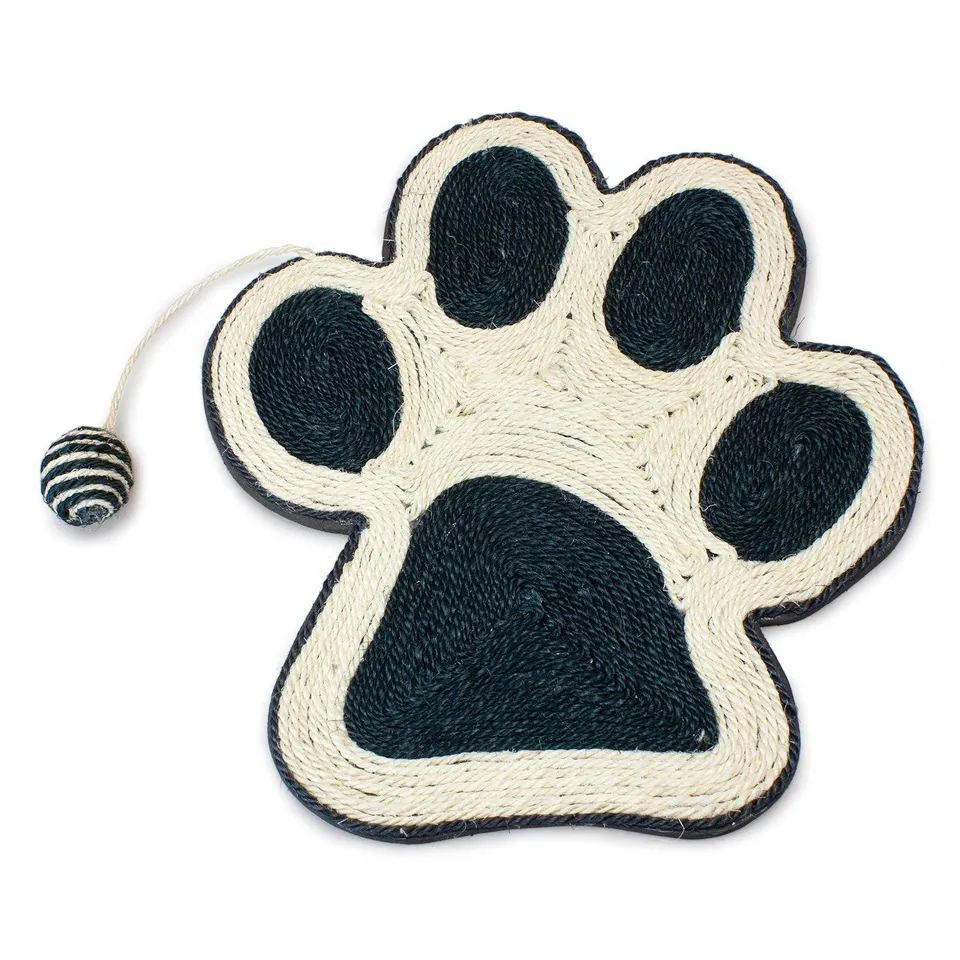 arquivet-tapis-griffoir-chat-avec-balle-orange-blanc-40-x-36-cm image 1