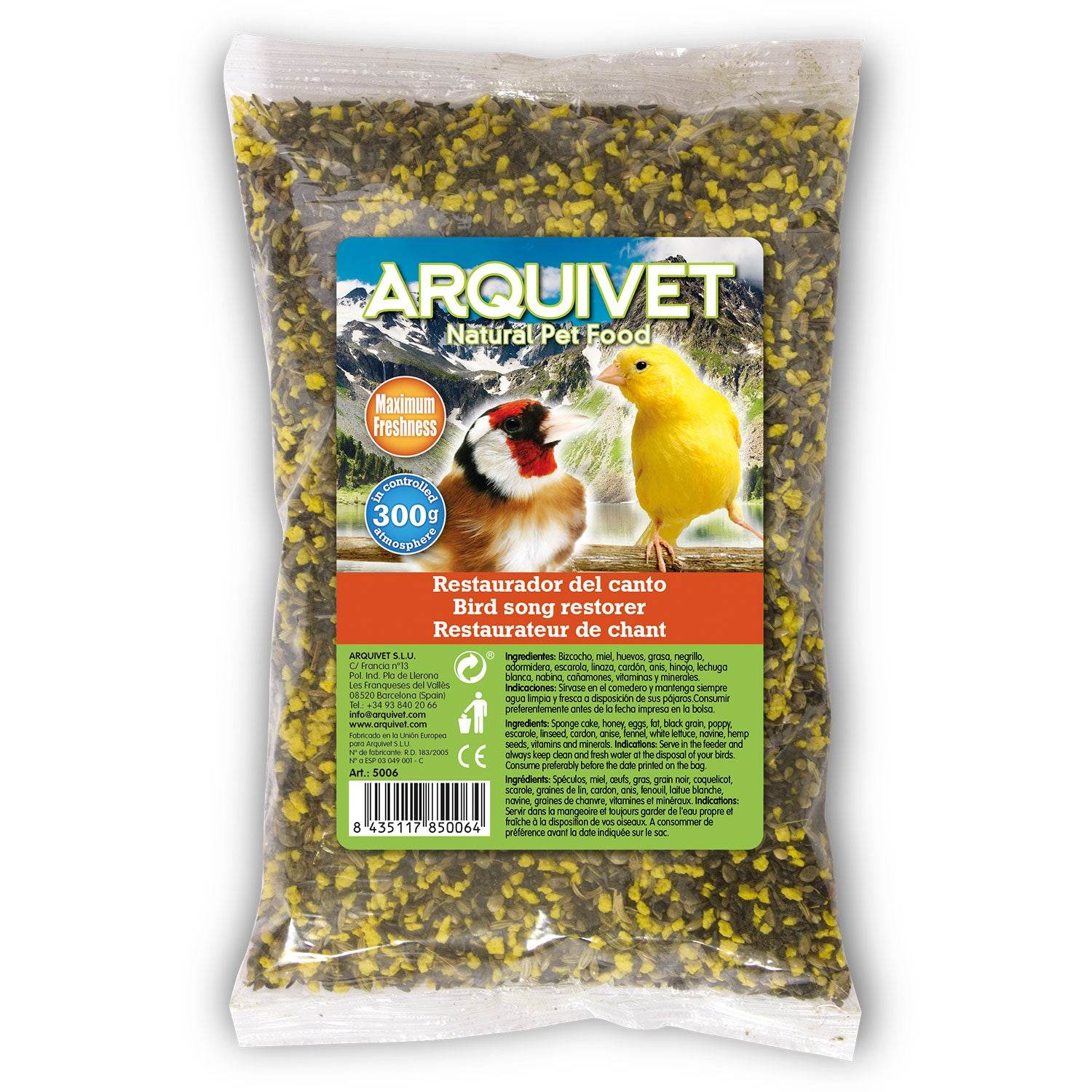 arquivet-fortifiant-chant-nourriture-oiseaux-granivores-300-g image 1