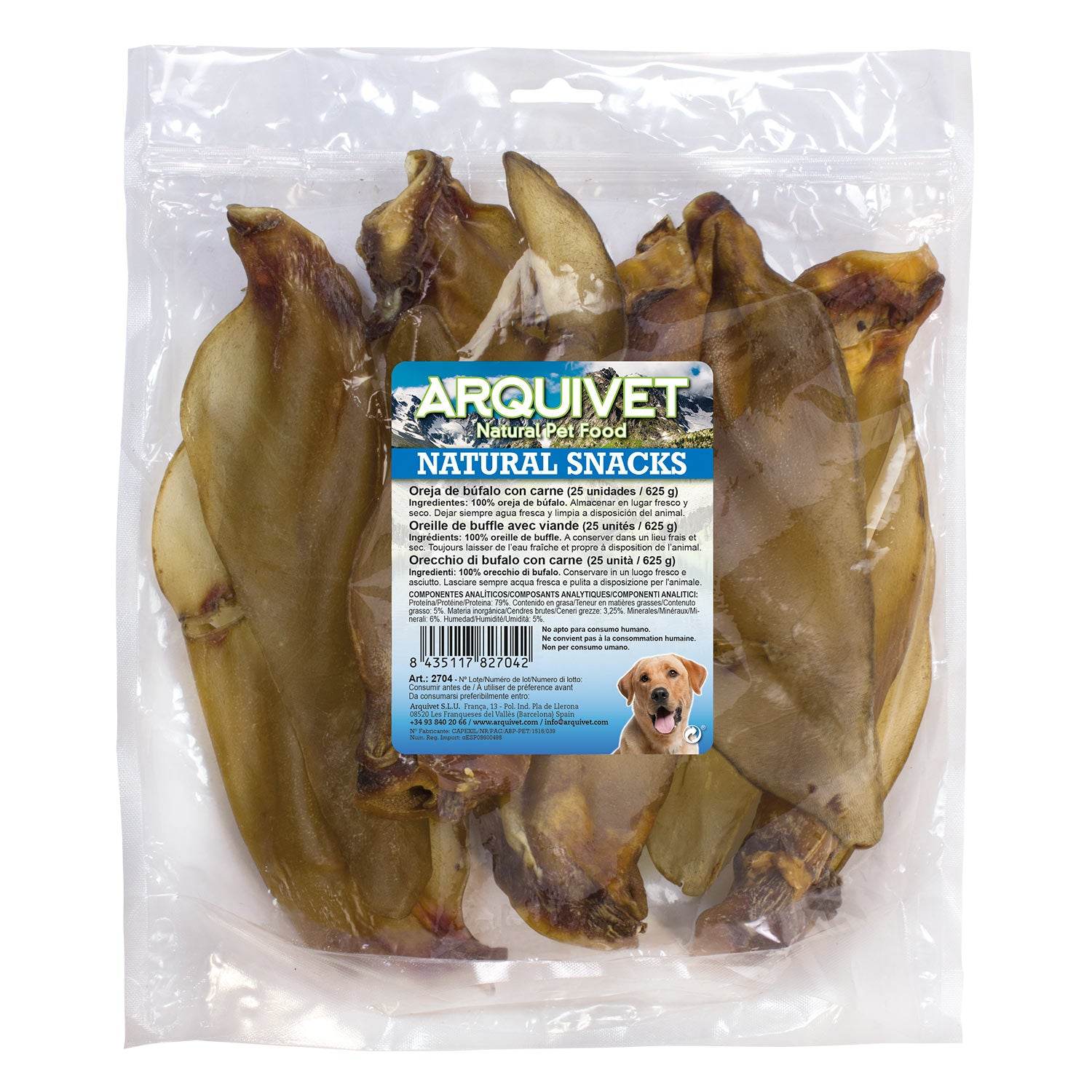 arquivet-oreille-de-buffle-friandise-chien-sachet-25-viandes image 1