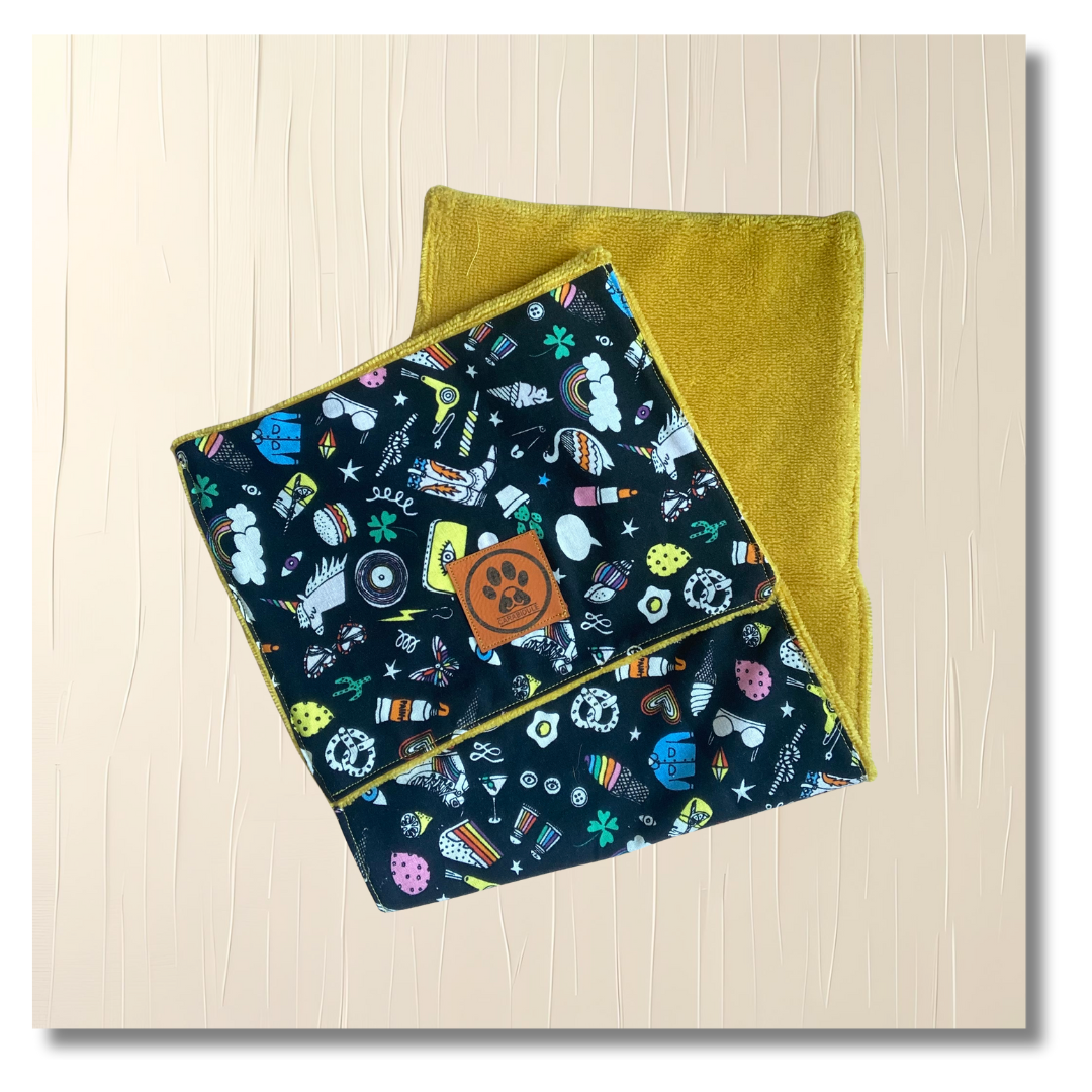 carabidule-serviette-essuie-pattes-chien-girly-jaune-bambou image 2