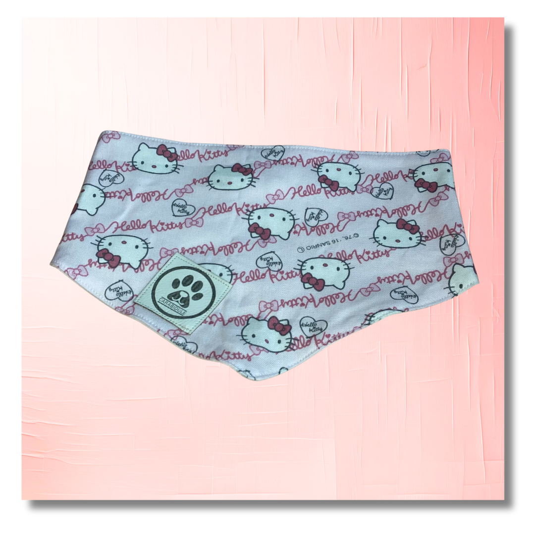 carabidule-kawaii-bandana-chien-r-versible-blanc-coton image 1