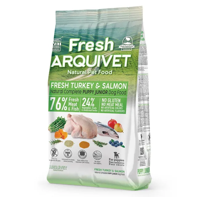 arquivet-fresh-chiot-dinde-saumon-croquettes-semi-humides-2-5-kg image 1