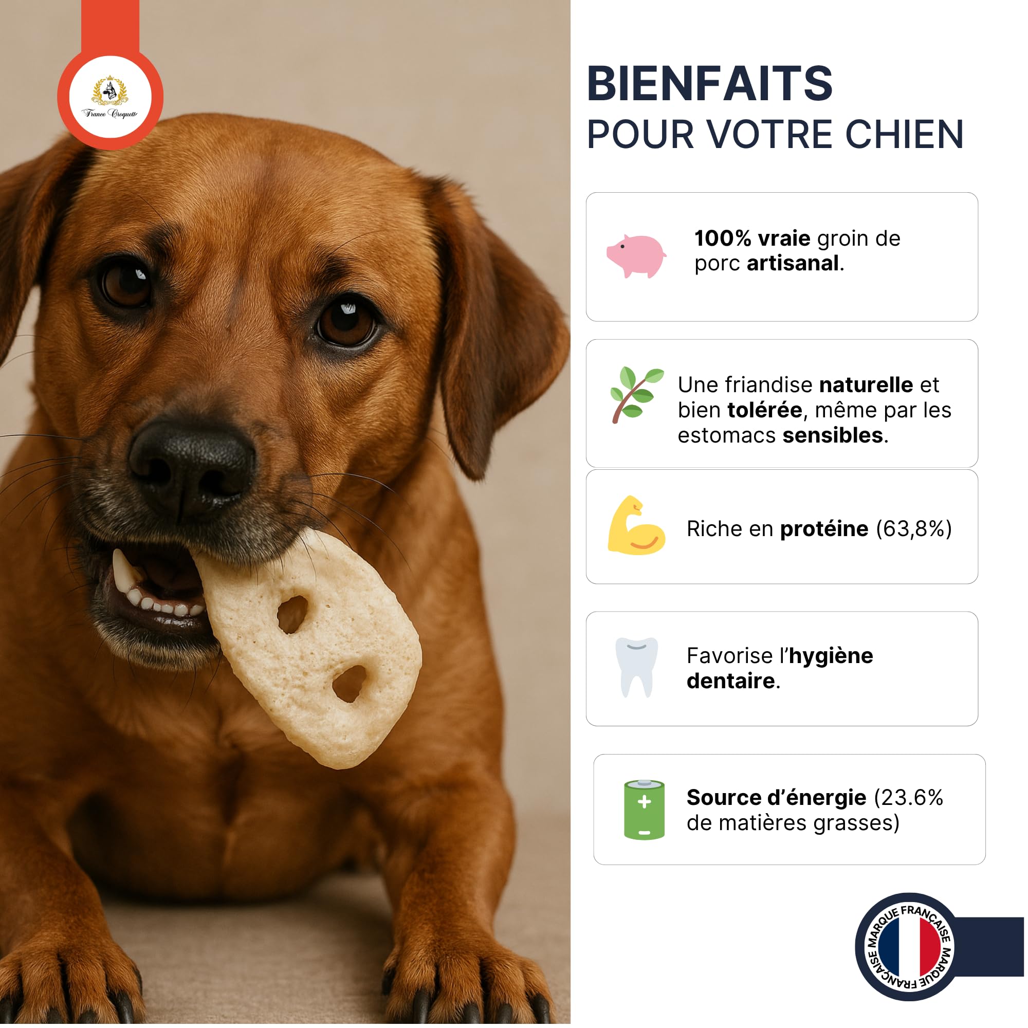france-croquettes-friandise-chien-nez-porc-x20-mastication-longue image 7