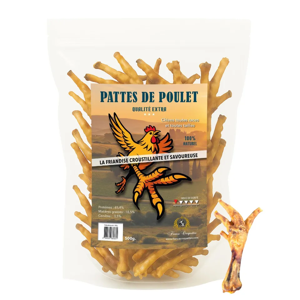 france-croquettes-friandises-pattes-poulet-friandise-chien-500g image 1