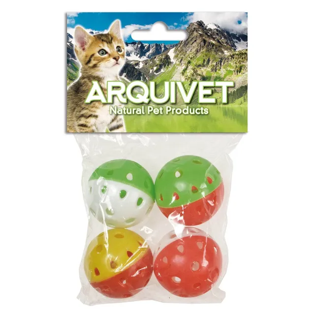 arquivet-balle-grelot-chat-4-5-cm-lot-de-4-couleurs image 1